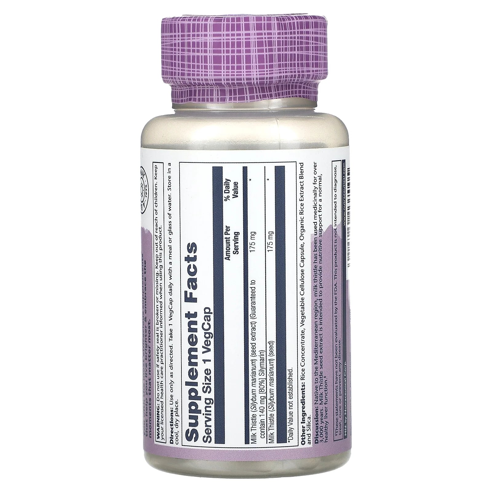 Milk Thistle Seed Extract 175Mg | Antioxidant Intended to Help Support a Normal, Healthy Liver | Non-Gmo & Vegan