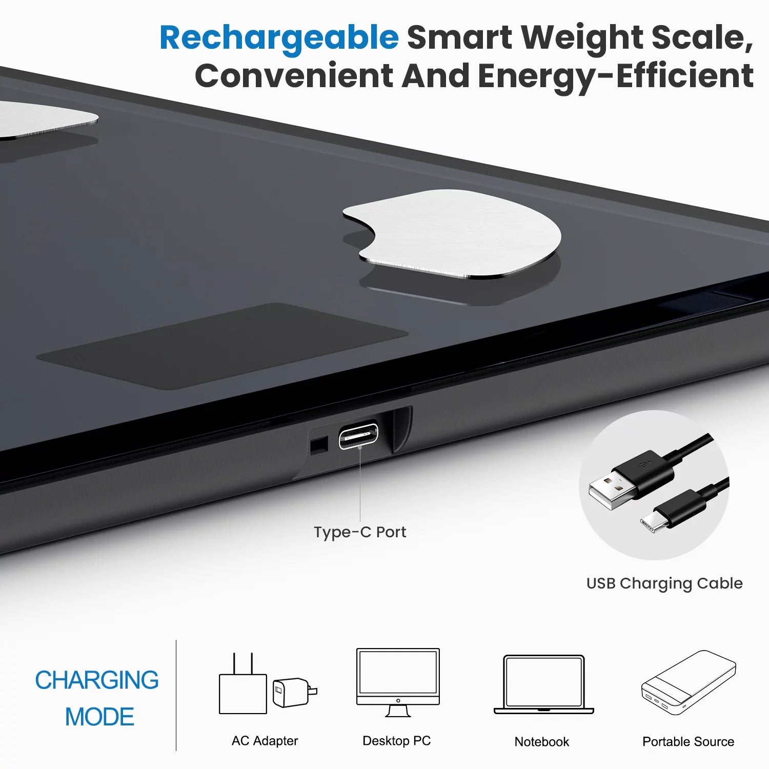 Smart Scale for Carpet, Bluetooth Digital Body Weight Scale, 400Lb