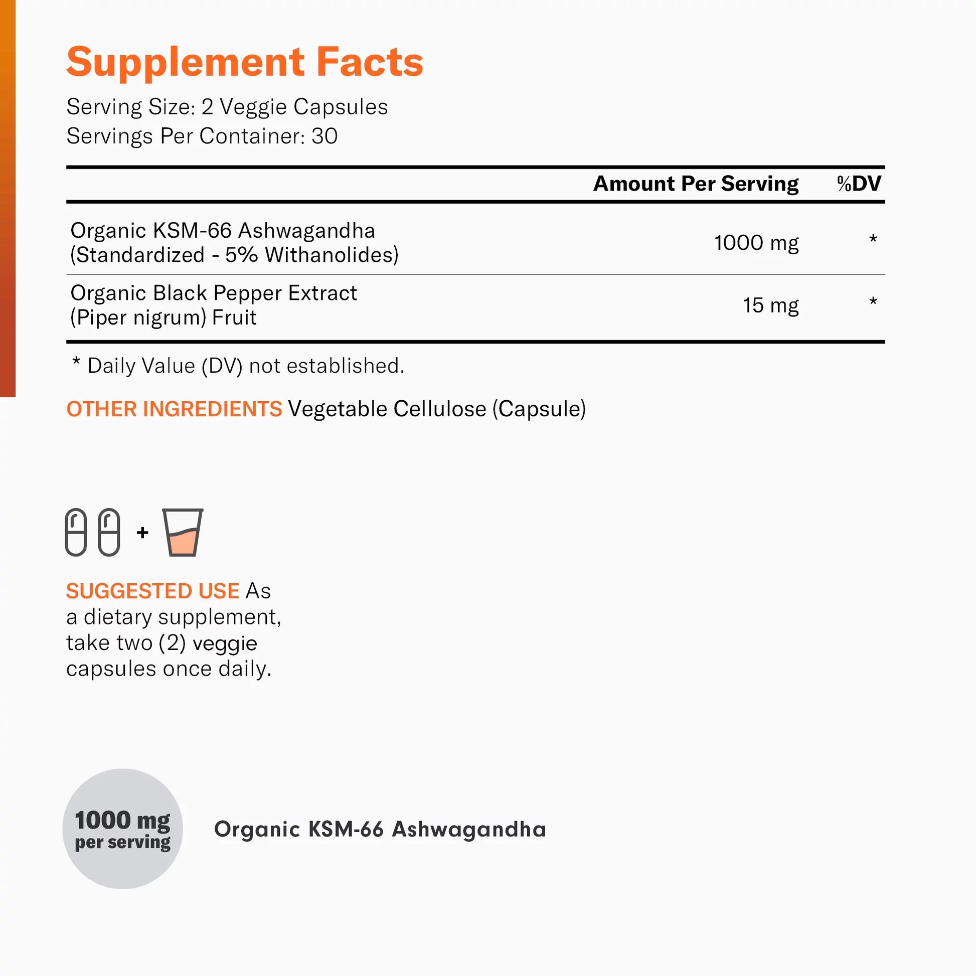 KSM 66 Ashwagandha Capsules, 1000Mg, 60 Ct.