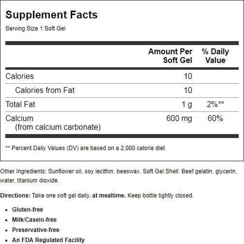 Liquid Cal-600 600 Mg 100+30 Sgels