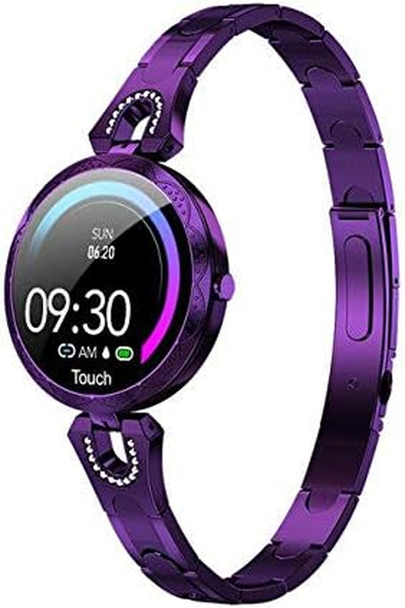 Smart Watch Women, Smart Bracelet Fitness Tracker Blood Pressure Heart Rate Monitor for Android Ios Phone for Iphone 13 12 11 Pro Max Mini XR X XS LG Samsung Galaxy A51 21 20 S20 (Purple)