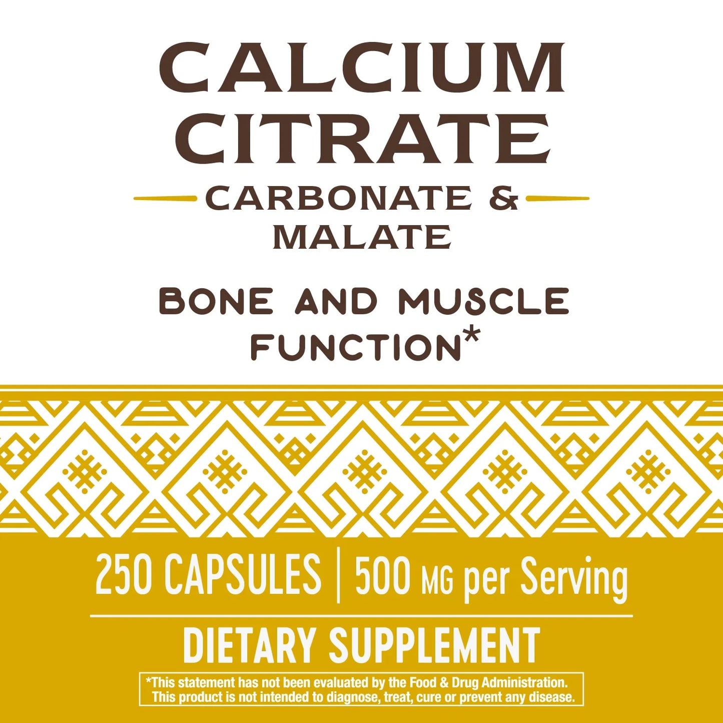 Calcium Citrate, Carbonate & Malate, Bone & Muscle Function, 250 Capsules