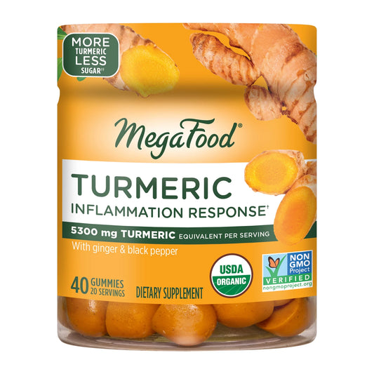 Turmeric Gummies - Turmeric Supplement with Turmeric and Ginger and Black Pepper - USDA Organic, Vegetarian, Non-Gmo - Made without 9 Food Allergens - 40 Gummies (20 Servings)