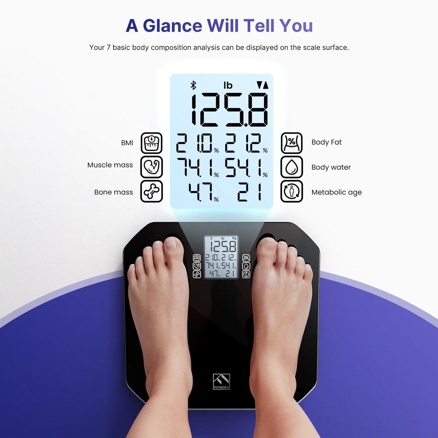 Empower Your Health Journey with  Advanced Smart Scale: Track 13 Body Metrics, Health Monitoring, 400Lb, Black