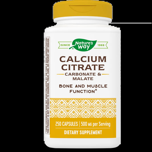 Calcium Citrate, Carbonate & Malate, Bone & Muscle Function, 250 Capsules