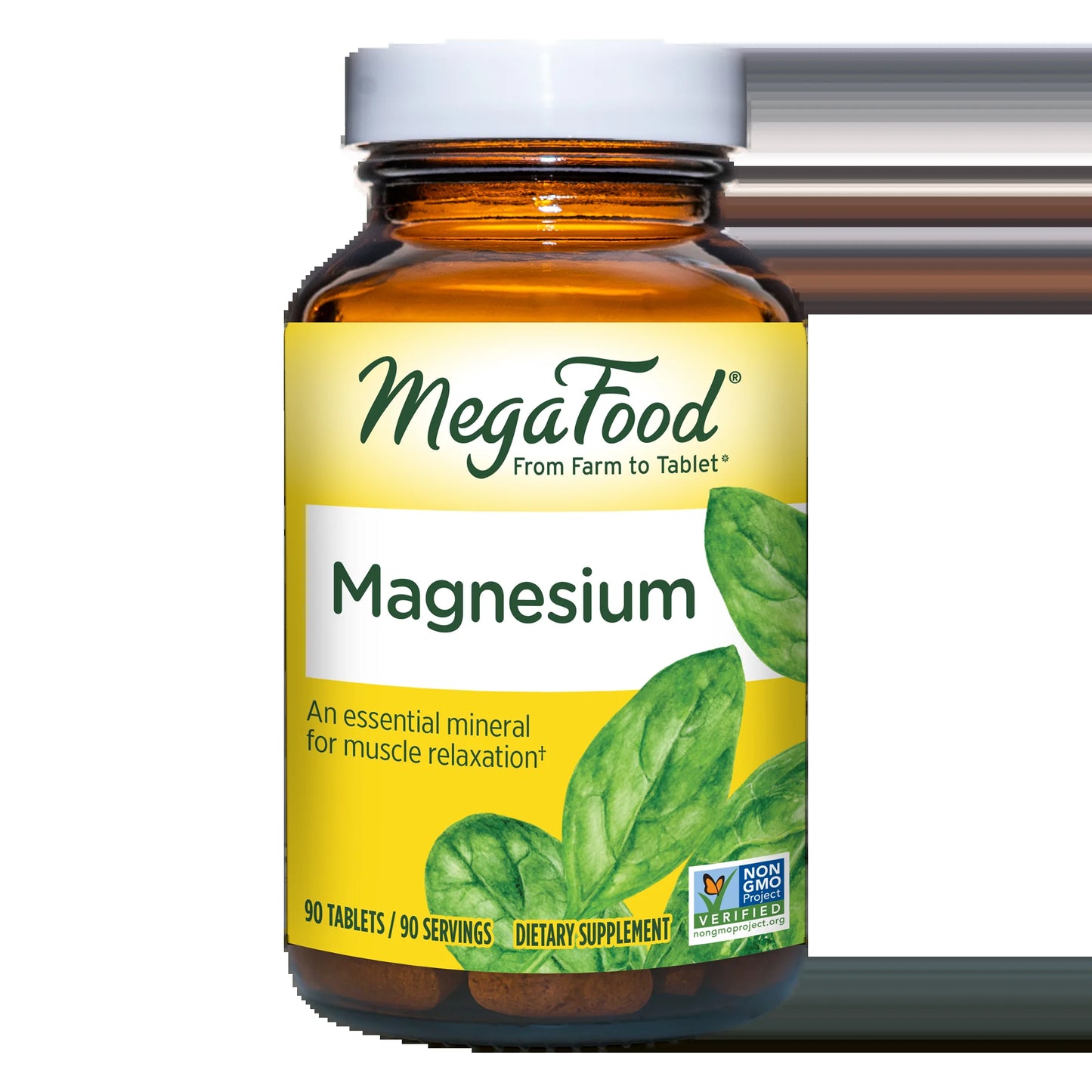 Magnesium - Supports Heart & Nervous System - Magnesium Supplement with Fermented Magnesium Glycinate - Vegan, Gluten-Free, Non-Gmo and Kosher - Made without 9 Food Allergens - 90 Tabs