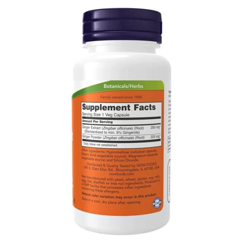 Now Foods Ginger Root Extract 250Mg Vegetarian Capsules 90 EA