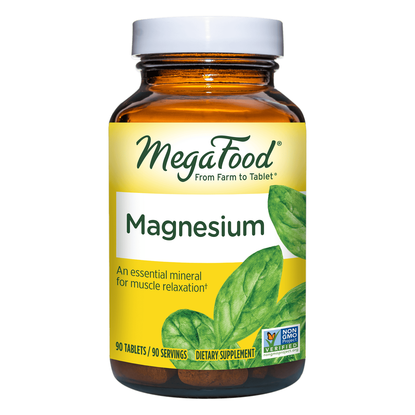 Magnesium - Supports Heart & Nervous System - Magnesium Supplement with Fermented Magnesium Glycinate - Vegan, Gluten-Free, Non-Gmo and Kosher - Made without 9 Food Allergens - 90 Tabs