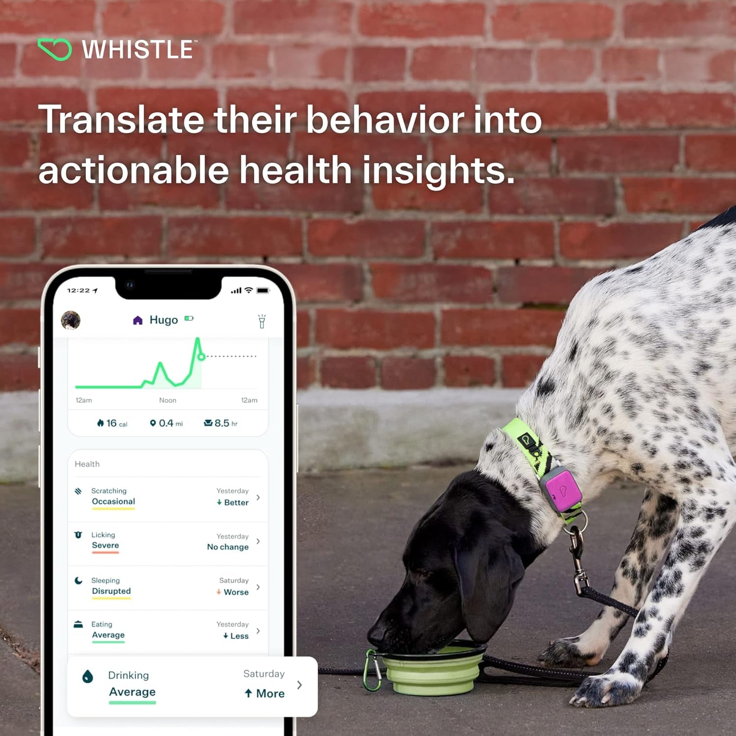 GPS + Health + Fitness - Ultimate Dog GPS Tracker plus Dog Health & Fitness Monitor, Waterproof, Safe Place Escape Alerts, Built-In Night Light,Fits on Dog Collar, GO Explore, Magenta