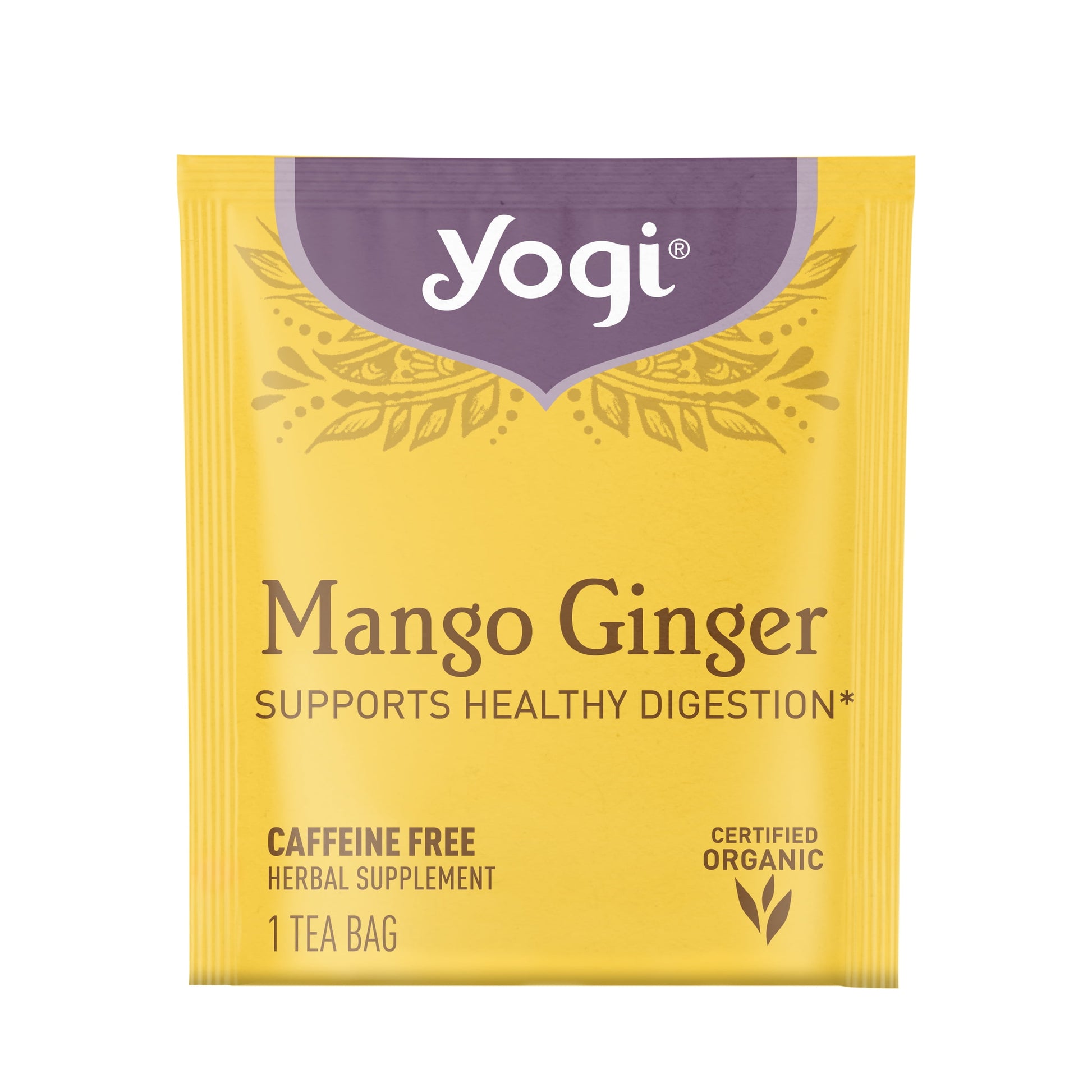 Tea Mango Ginger, Caffeine-Free Organic Herbal Tea, Wellness Tea Bags, 4 Boxes of 16