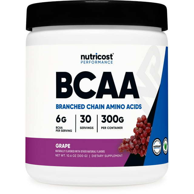 Nutricost BCAA Powder - 2:1:1 - (Grape) 30 Servings - Branch-Chain Amino Acids