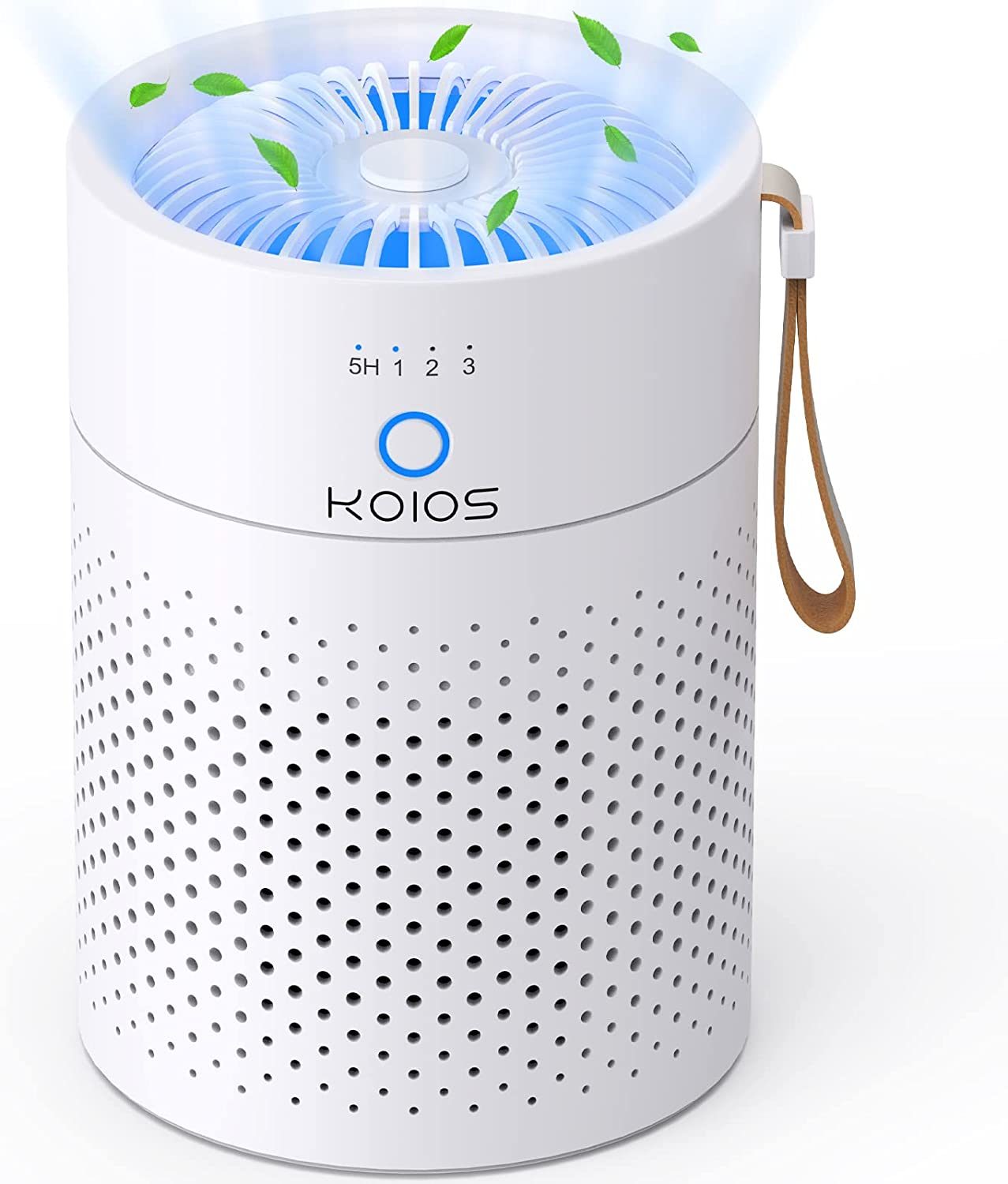 KOIOS Air Purifiers for Small Room Bedroom Office with Handle H13 Ture HEPA Filter Air Cleaner Remove Dust, Pet Dander, Wildfire, Smoke, Pollen, 3 Fan Speeds, Ozone-Free