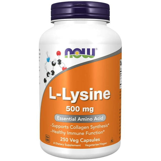 NOW Supplements, L-Lysine (L-Lysine Monohydrochloride) 500 mg, Amino Acid, 250 Veg Capsules