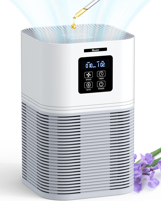 VEWIOR 2 in 1 Air Purifier with H13 Filters for Home Allergies Pets Hair Odor Eliminators, Aromatherapy diffuser and Auto Mode, Quiet Air Cleaner for Office, Home, Bedroom