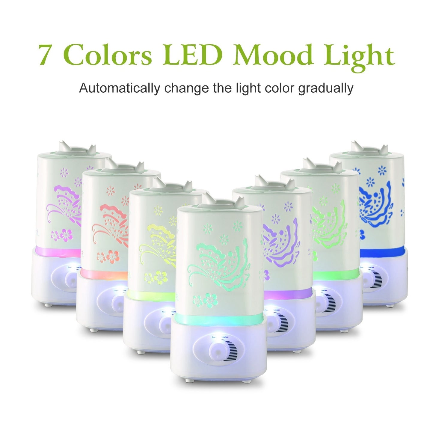 1500ml Ultrasonic Aroma Essential Oil Diffuser Air Humidifier w/7 Color LED Lights Waterless Auto Off