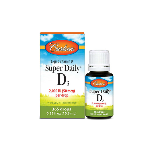 Carlson Super Daily D3 Drops, 2000 IU, 365 Drops