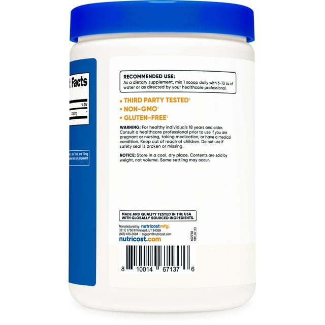 Nutricost L-Proline Powder 250 Grams - 2,000mg Per Serving, Amino Acid Supplement