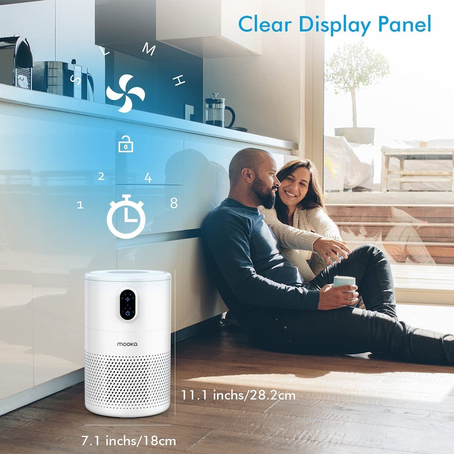 Air Purifier, H13 True HEPA Air Purifier for Home Large Room Up To 430ft², Remove Smoke Pet Dander Dust Pollen Allergies for Bedroom Office, Ozone Free, Night Light,