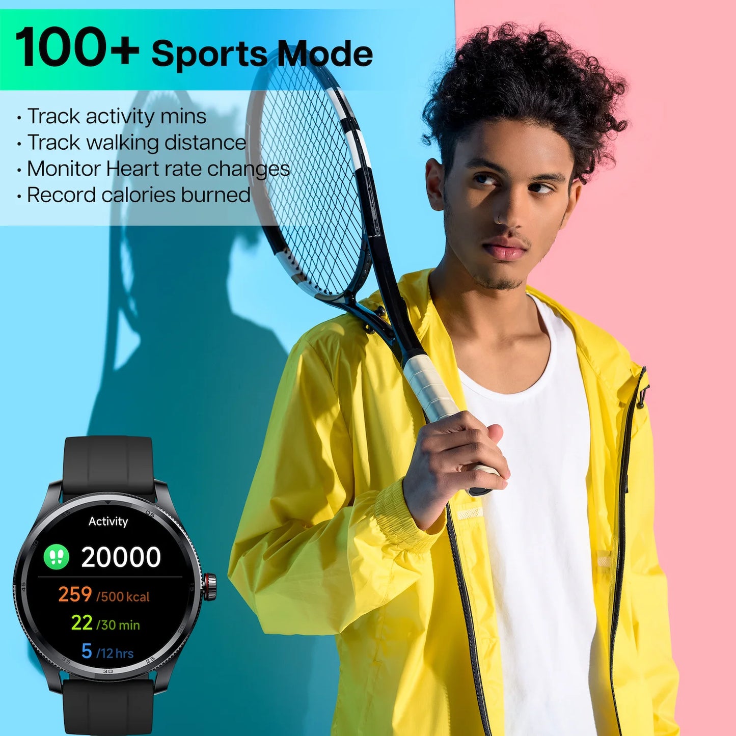 Fitness Watch, Smart Watch for Android and Iphone with Text and Calling, 100+ Sports Mode, IP68 Waterproof, 1.39" round Touch Screen, 14 Days Battery Life