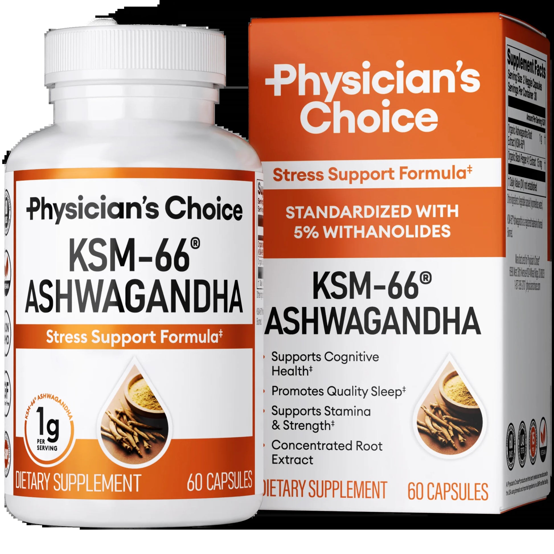 KSM 66 Ashwagandha Capsules, 1000Mg, 60 Ct.