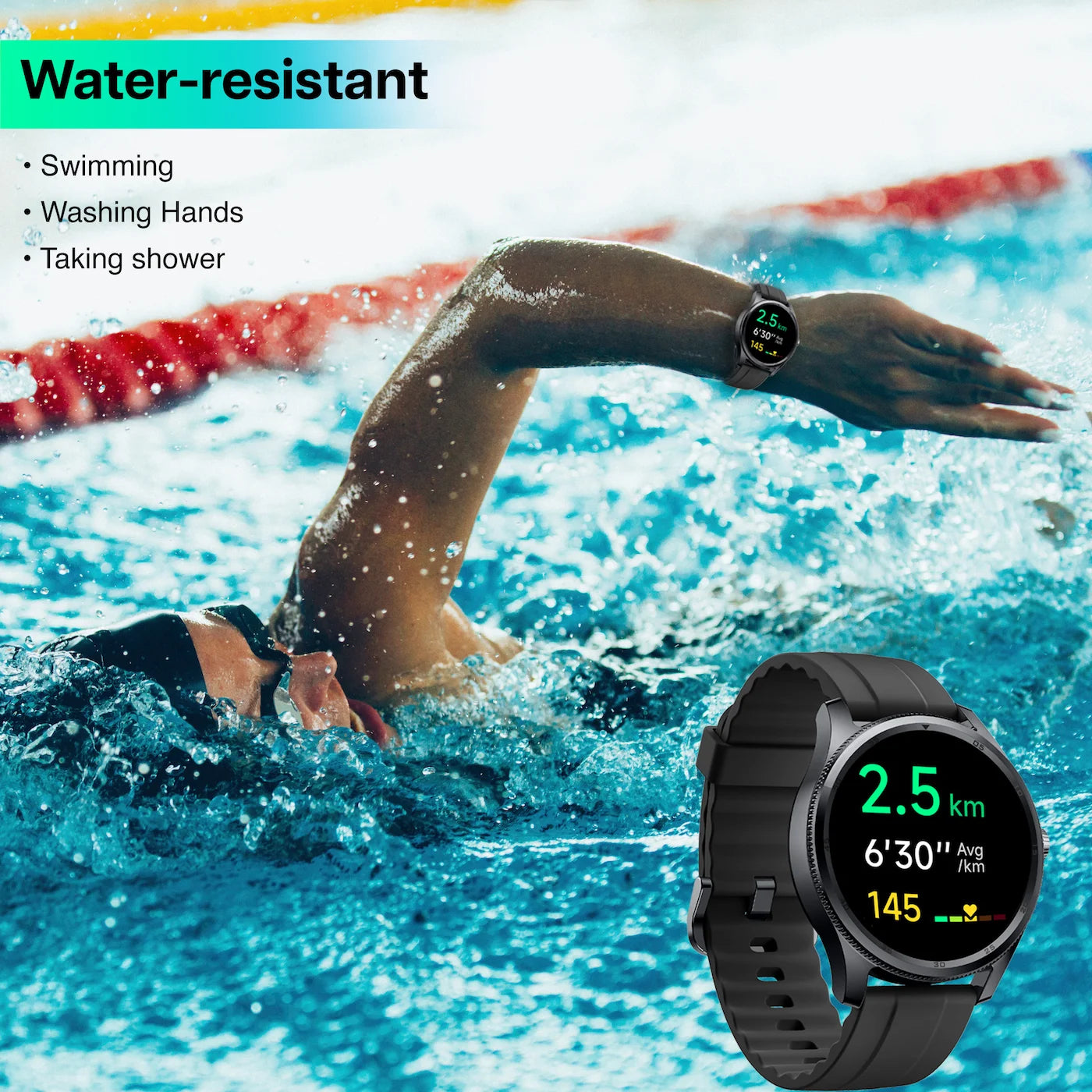 Fitness Watch, Smart Watch for Android and Iphone with Text and Calling, 100+ Sports Mode, IP68 Waterproof, 1.39" round Touch Screen, 14 Days Battery Life