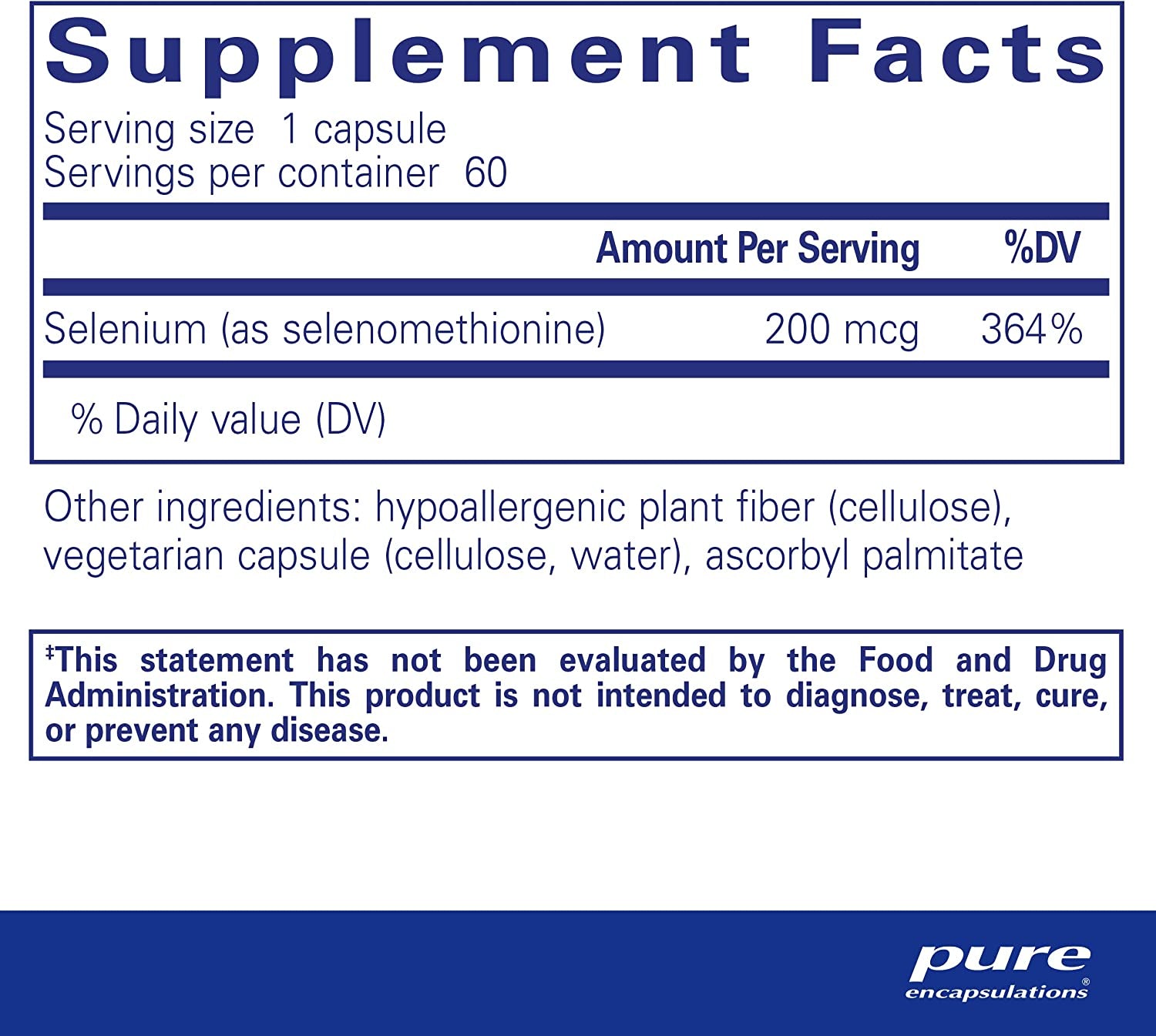 Selenium - 200 Mcg - for Healthy Cellular Function, Immune System & Antioxidant Defenses - Mineral Supplement - Vegan & Gluten Free - 60 Capsules