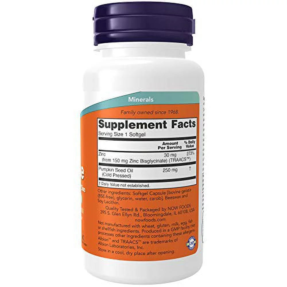 Supplements, Zinc Glycinate, 120 Softgels